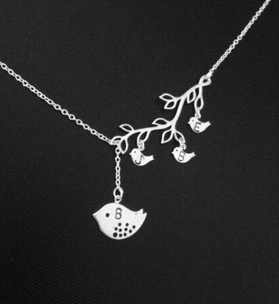 sterling Silber Kette, Vogel Und Zweig Halskette, Familie Weihnachtsgeschenk sterling Silber Kette, Vogel Und Zweig Halskette, Familie Weihnachtsgeschenk von elegantjewelry12