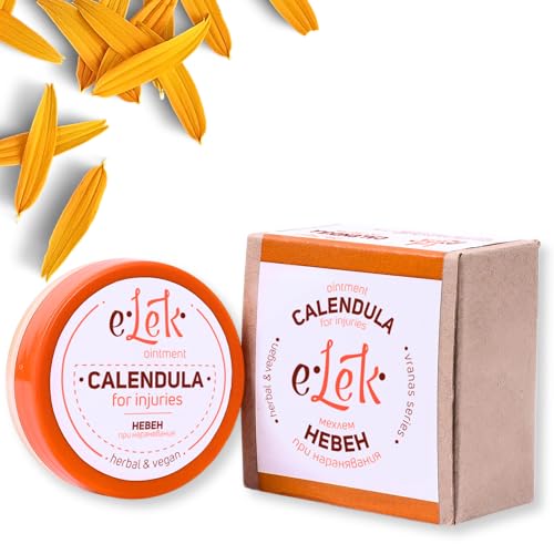 ELEK Bio Ringelblumensalbe 20ml - Natürlich Ringelblumen Salbe gegen Rötung & Verbrennung der Haut - Tattoo Creme - Handcreme & Fußcreme - Calendula Creme mit Bienenwachs, Kokosöl, Olivenöl – Skincare von elek