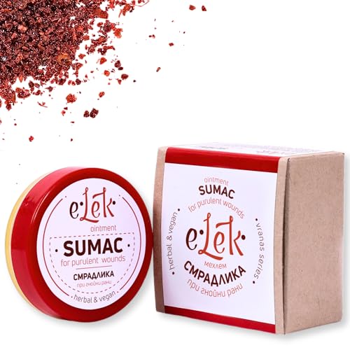 ELEK Bio Sumach Salbe 20 ml - Anti Akne und Pickel Hautpflege - Schützt die Haut im Winter - Natürliche Creme mit Bienenwachs, Teebaumöl, Olivenöl, Kokosöl - Gesichtscreme und Handcreme – Skincare von elek