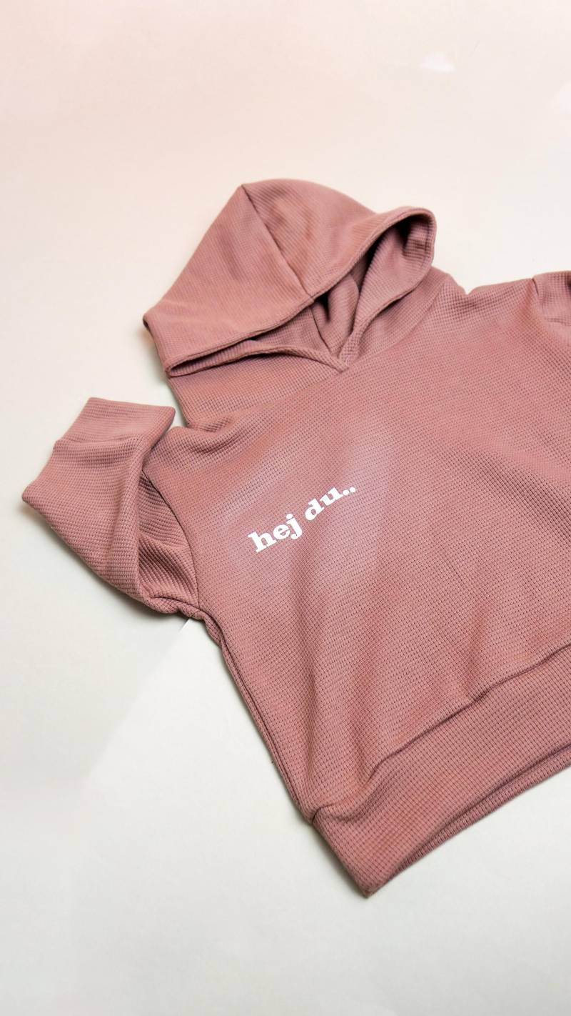 Hej Du.. Hoodie Aus Waffle Knit-Jersey Für Babys & Kinder in Den Gr. 56 Bis 164 | Kapuzenpullover Jungen Und Mädchen von eleokidswear