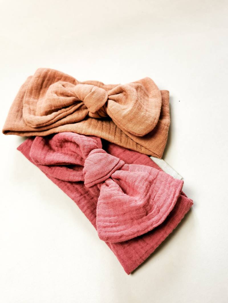 Musselin Schleifenstirnband Geknotet Für Babys Und Kinder Bis 104 von eleokidswear