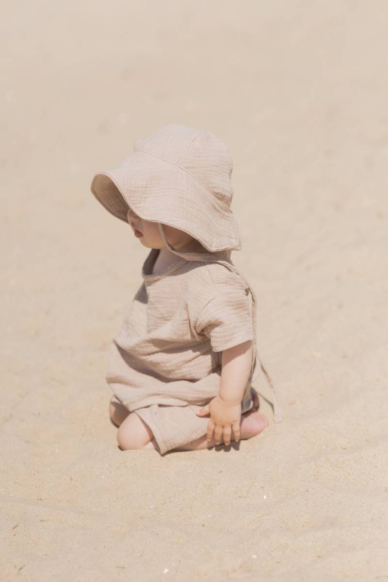 Musselin Set Oversized Shirt, Shorts & Sonnenhut Für Jungen Und Mädchen | 100% Baumwolle Sommerset Handmade Bis Gr. 134 von eleokidswear