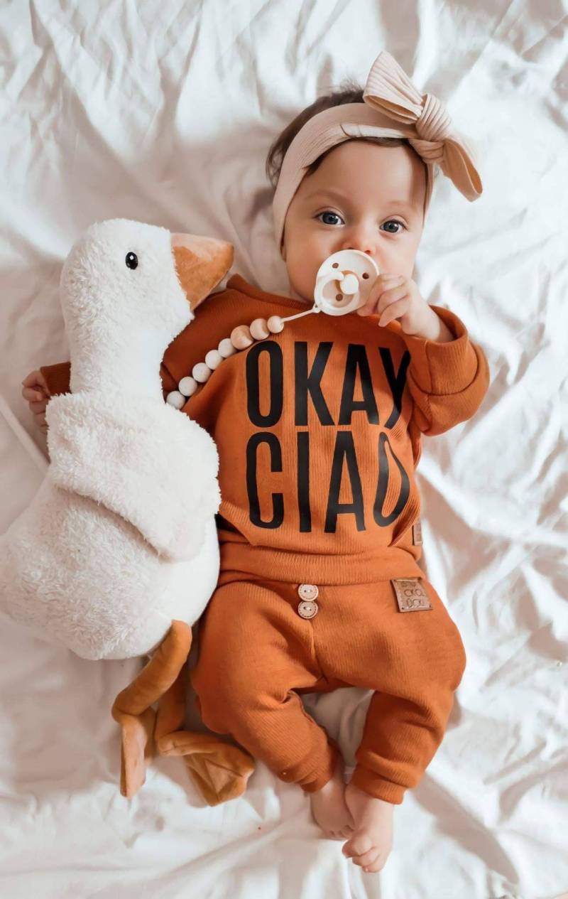 Okay Ciao Set - Oversize-Pulli Harem-Hose Aus Feinstrick Für Babys & Kinder | Gr. 56 104 Unisex Individuelle Anfertigung Handmade von eleokidswear