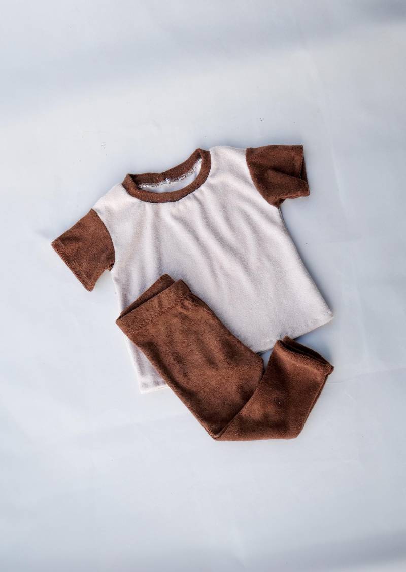 Set Basic Shirt Two-Tone & Leggings Aus Frottee Für Babys Und Kinder in Den Gr. 56 Bis 158/Handmade T-Shirt von eleokidswear
