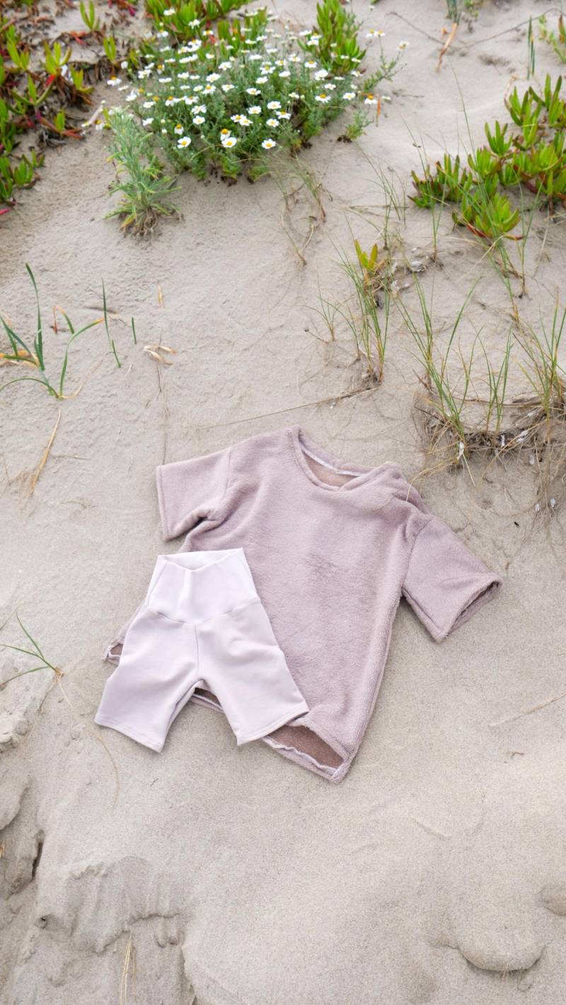 Set Frottee Long Shirt & Radlerhose Aus French Terry in Den Gr. 56 Bis 158/Unisex Radlershorts Und T-Shirt Für Babys Kinder von eleokidswear