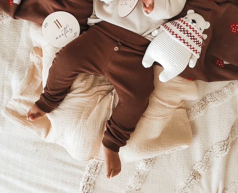 Slim-Harem Hose Aus Rib-Jersey Für Babys Und Kinder | Gr. 56 Bis 104 Unisex Individuelle Anfertigung Handmade von eleokidswear