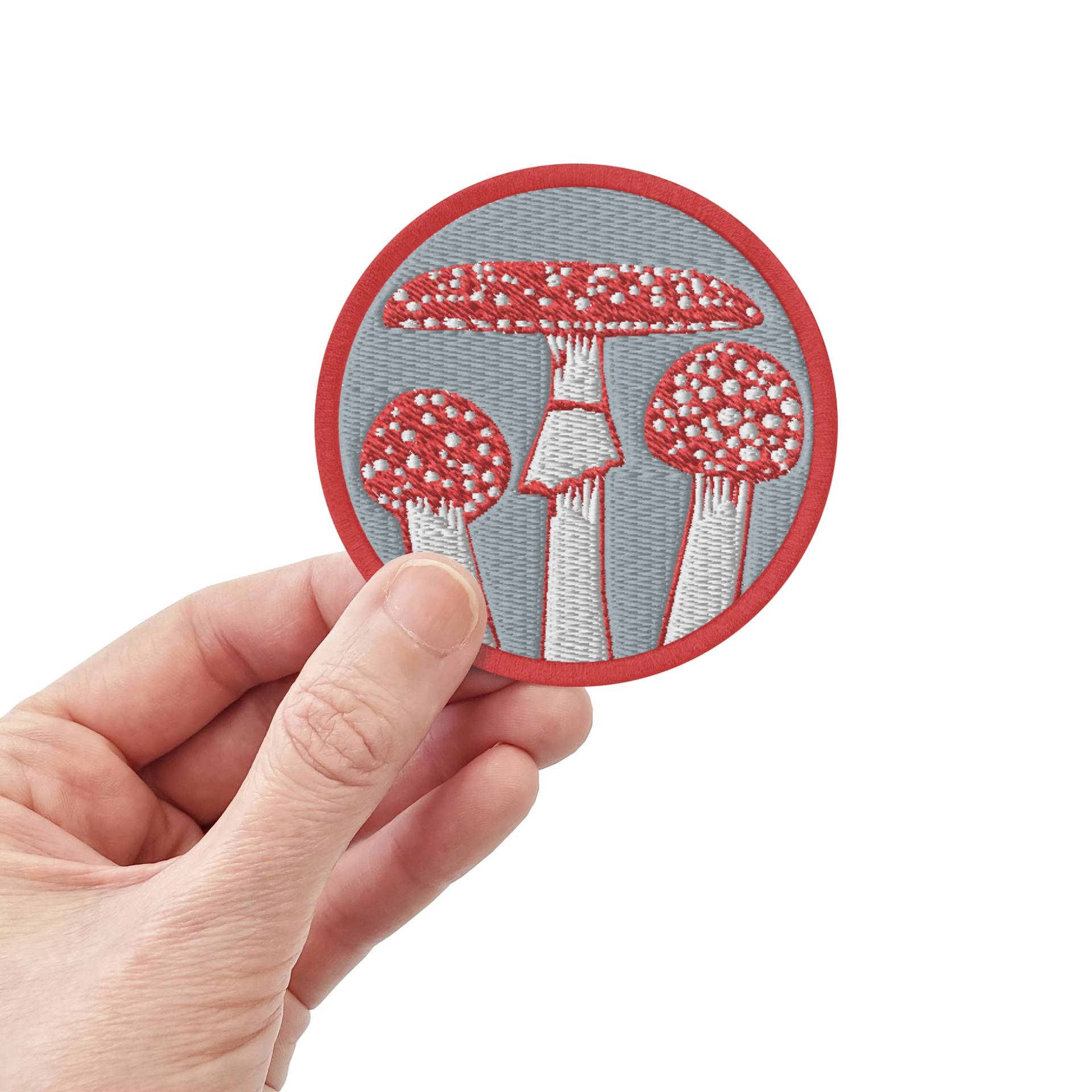 Roter Pilz Aufnäher, Besticktes Stickerei, Garten Patch, Niedliche Illustration, Kreis Aufnäher von eleventyfive