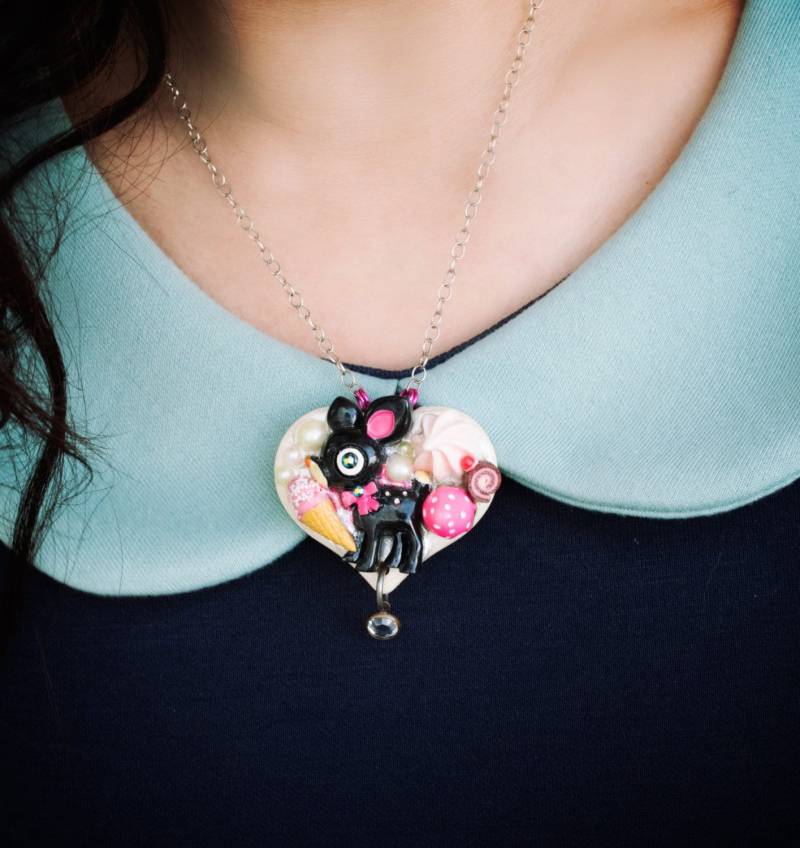 Herz Anhänger - Rehkitz Kette Süßer Kawaii Reh Mit Sterling Herz Anhänger - Rehkitz Kette Süßer Kawaii Reh Mit Sterling von elfmadchen