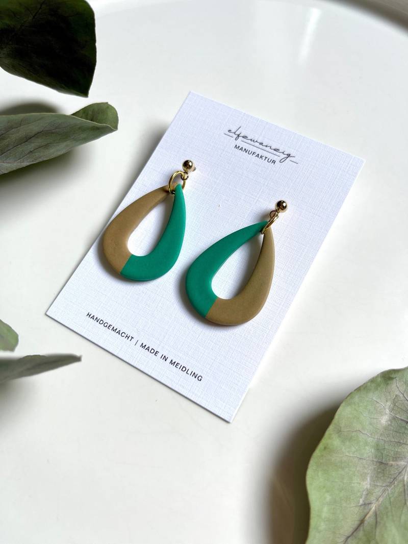 Vicky Jade/Sand Matt - Handgemachte Ohrringe von elfzwanzigManufaktur