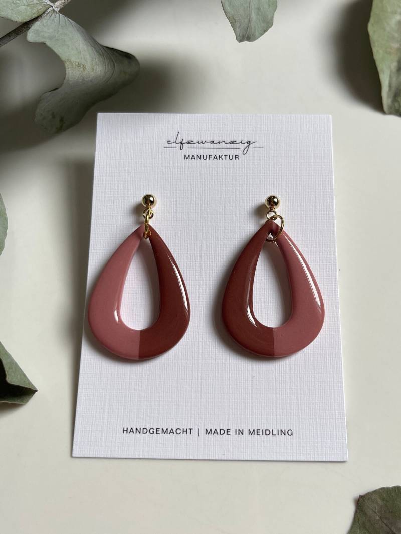 Vicky Rosé/Chocolate Glänzend - Handgemachte Ohrringe von elfzwanzigManufaktur