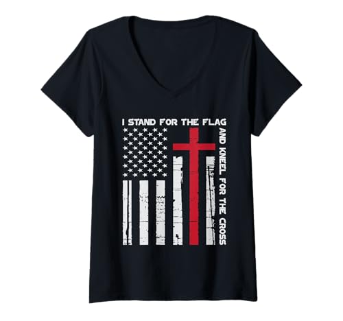 Damen Ständer für die Flagge – amerikanische Unterstützung T-Shirt mit V-Ausschnitt Damen Ständer für die Flagge – amerikanische Unterstützung T-Shirt mit V-Ausschnitt von elite men - USA women