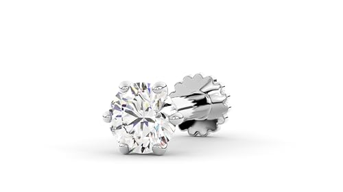 585 Weißgold Nasenstecker mit Diamant für Nasen- und Lippenpiercing Labret-Pin Körper-Schmuck Ohr-Tragus Helix-Piercing-Schmuck hypoallergen für Frauen und Männer 14 Karat 6 Krappen (0.10, carats) von elitebox