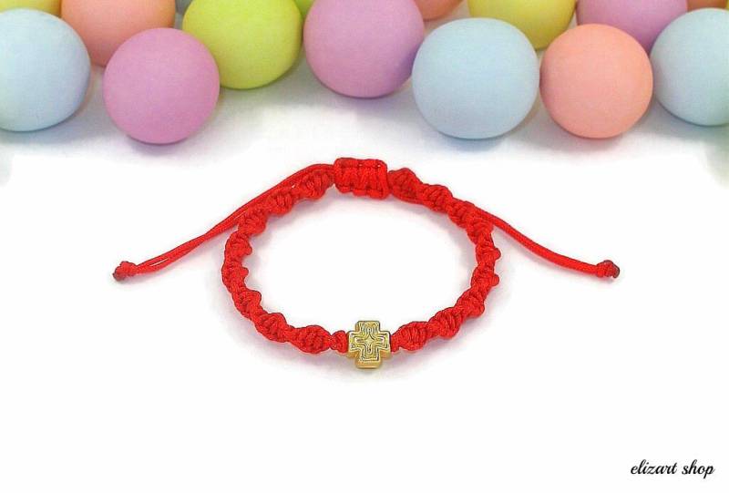 Baby Kreuz Armband, Schutz Christliches Segen Geschenk, Taufe Erstes Armband von elizartshop