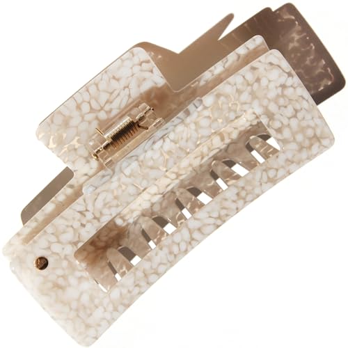 ella cases Alma Haarklammer Groß Eckig weiß gepunktet bunt Haarschmuck Haarspangen Damen für dickes und dünnes Haar Bruchsicher aus nachhaltigem Baumwoll Acetat von ella cases