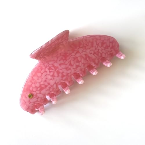 ella cases Svea Haarklammer Groß Eckig Dotty Pink Haarschmuck Haarspangen Damen für dickes und dünnes Haar Bruchsicher aus nachhaltigem Baumwoll Acetat von ella cases