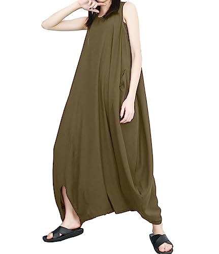 ellazhu Damen Einfarbiger Jumpsuit Overalls mit Haremshosen-Stil für den Sommer in Schwarz im Sommer GY1791 Army Green von ellazhu