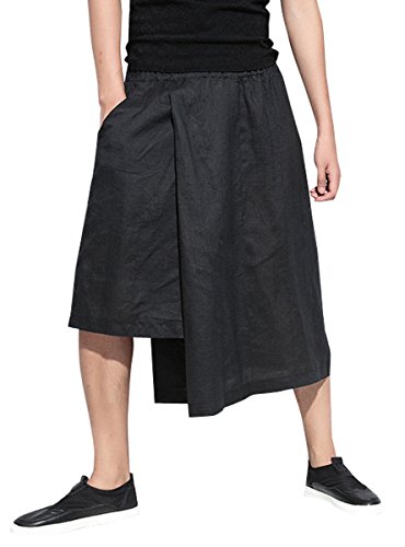 ellazhu Herren Weite Bein Freizeithose für den Sommer Caprihose GYM136 L von ellazhu