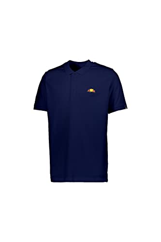 Ellesse Poloshirt für Herren, kurze Ärmel, Logo-Patch, Stickerei, 100 % Baumwolle, blau, XXL von Ellesse