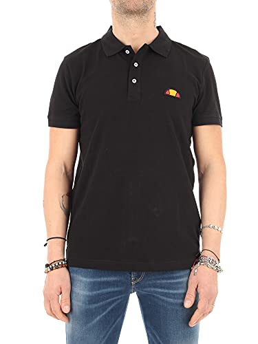 Ellesse Poloshirt für Herren, kurzärmelig, mit Logo bestickt, 100 % Baumwolle, Schwarz Medium von Ellesse