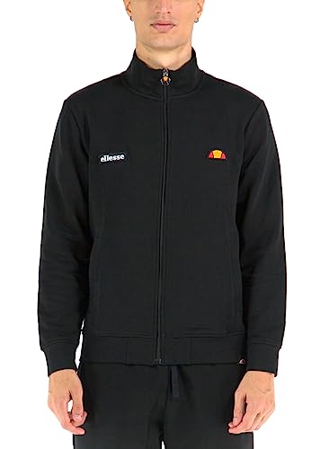 Ellesse Sweatshirt Full Zip Micro Logo Herren Track Top, Schwarz , L von Ellesse