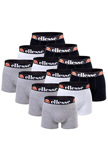 Ellesse Boxershorts Fashion Boxer Herren Trunk Shorts Unterwäsche 12er Pack, Farbe:415 - White/Black/Grey, Bekleidungsgröße:M von Ellesse