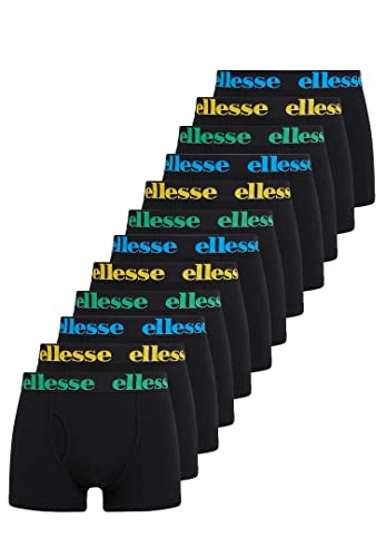 ellesse Boxershorts Fashion Boxer Herren Trunk Shorts Unterwäsche 12er Pack, Farbe:Black2, Bekleidungsgröße:M von Ellesse