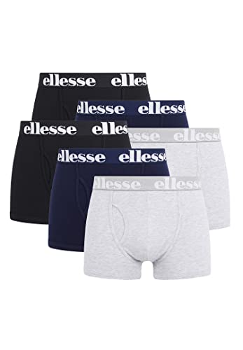 ellesse Boxershorts Fashion Boxer Herren Trunk Shorts Unterwäsche 6er Pack , Farbe:Black / Grey / Navy, Bekleidungsgröße:S von Ellesse