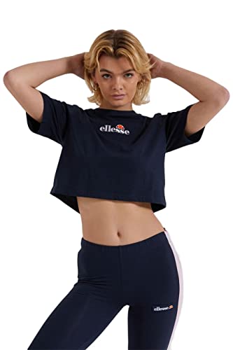 ellesse Damen T-Shirt Amarillo Crop, Farbe:Navy, Größe:12 von ellesse