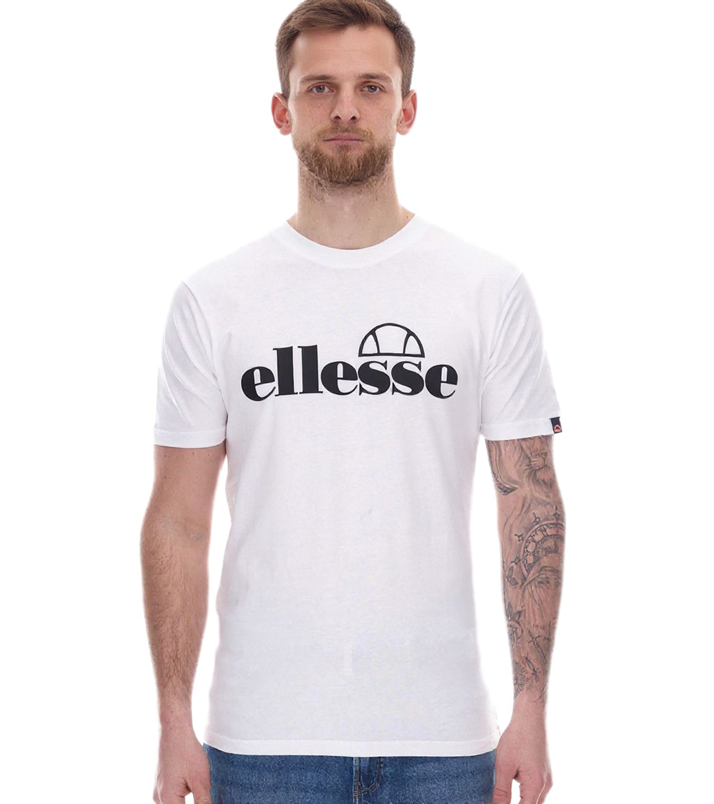 ellesse Fuenti T-Shirt Herren Baumwoll-Shirt mit Logo-Print Sport-Shirt SHP16469 Weiß von ellesse