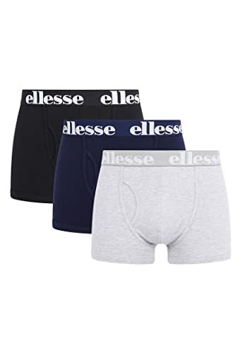 ellesse Hali 3P Boxer Herren Trunk Shorts Unterwäsche SHAY0614, Farbe:Black / Grey / Navy, Bekleidungsgröße:XXL von Ellesse