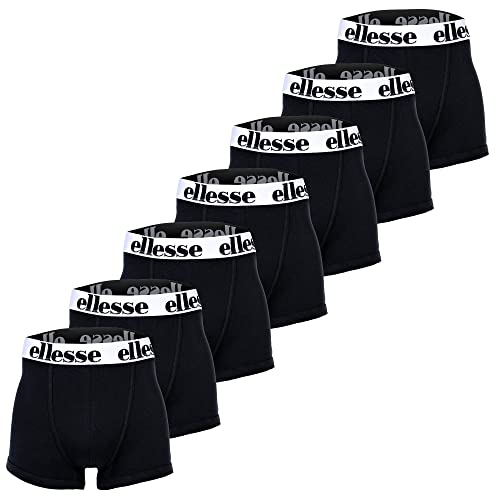 Ellesse Herren Boxer Shorts, 7er Pack - Yema Boxershorts, Logobund, Ohne Eingriff, Cotton Stretch, Schwarz/Weiß M von Ellesse
