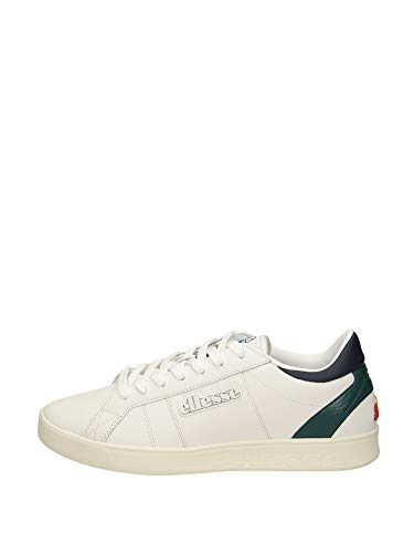 ellesse Herren LS-80 LTHR AM Sneaker, Wht/Dk Grn/Dk Blu, 40.5 EU von Ellesse