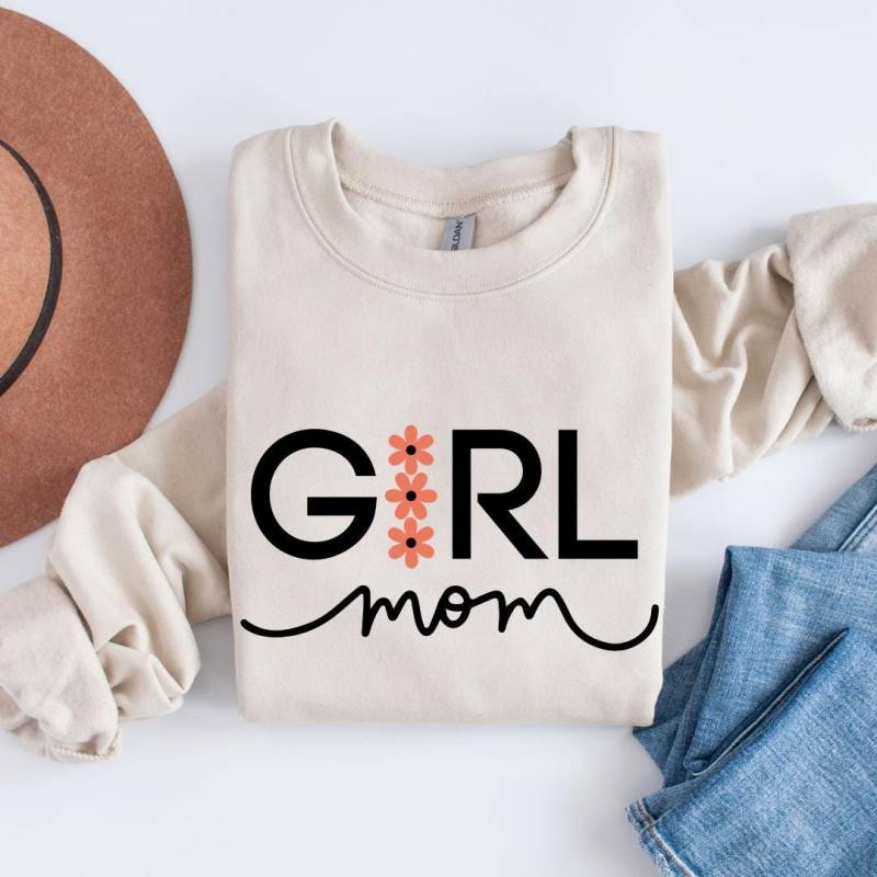 Mädchen Mom Sweatshirt | Rundhals Geschenk Für Neue Mütter Werdende Mama Muttertag Schwanger Stolze Babyparty Geschlecht Offenbaren von elliescreationstore