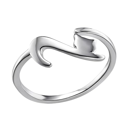 ellifam Katzenring | Minimalistischer offener Kätzchenring – verstellbarer Tierliebhaber – zierlicher Schmuck für Frauen – Statement-Stück – einfaches Wickelgeschenk, Haustierring, dünner Ring ellifam Katzenring | Minimalistischer offener Kätzchenring – verstellbarer Tierliebhaber – zierlicher Schmuck für Frauen – Statement-Stück – einfaches Wickelgeschenk, Haustierring, dünner Ring von ellifam