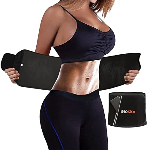 ellostar Taillentrimmer für Damen & Herren & Bauchkontrolle Band Taille Body Shaper Sauna Schweißband Schweiß Gewichtsverlust Shapewear, Schwarz mit Reißverschlusstasche, Einheitsgröße ellostar Taillentrimmer für Damen & Herren & Bauchkontrolle Band Taille Body Shaper Sauna Schweißband Schweiß Gewichtsverlust Shapewear, Schwarz mit Reißverschlusstasche, Einheitsgröße von ellostar