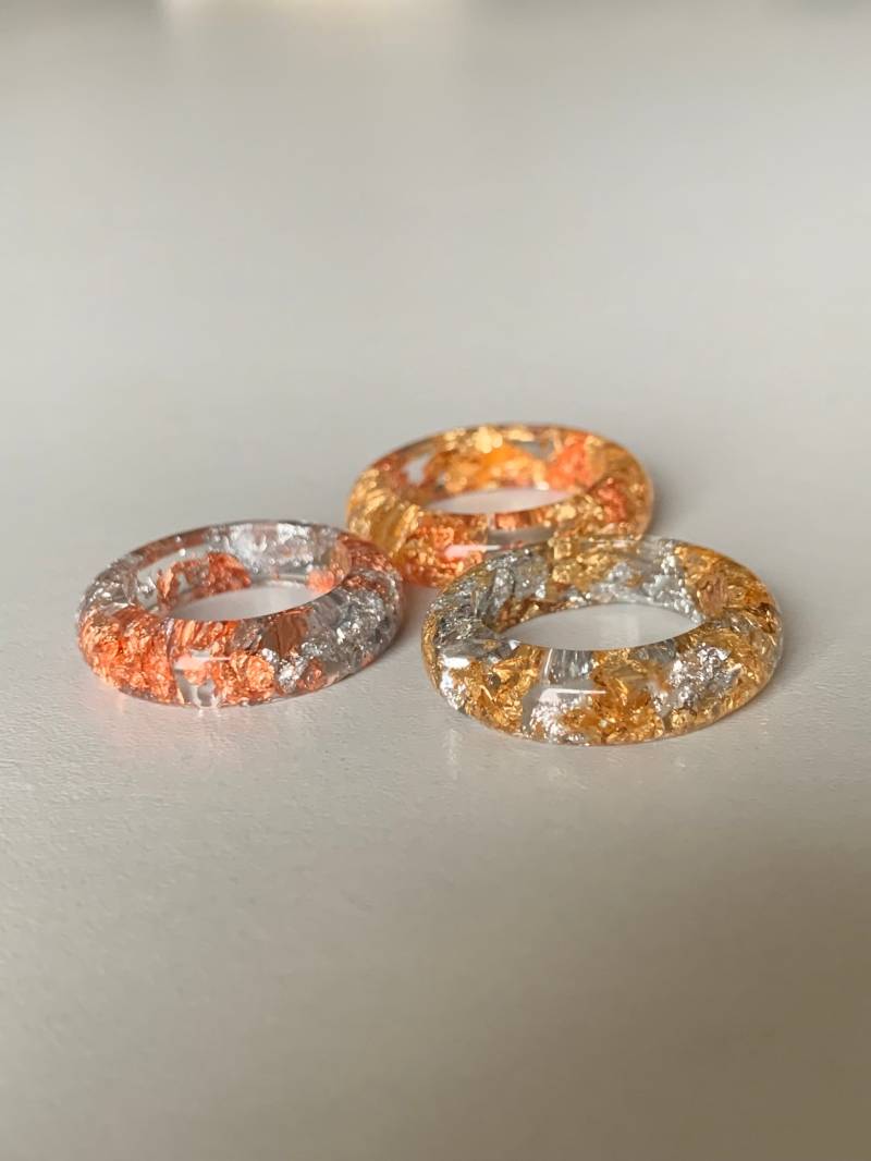 Ringe Aus Resin Kunstharz Gold Rosé Silber Mix Zweifarbig von ellsandemms