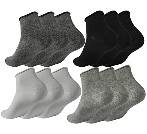 elomoda 12 Paar Damen Sneaker halbhoch Socken ohne Gummi Baumwolle, 35-38 39-42 12 Paar, Mix 35-38 von elomoda