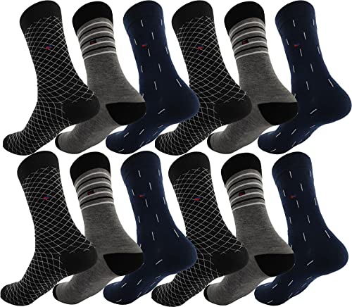 eloModa 12 Paar Herren Socken Muster klassischer Form Freizeit Sport 12 Paar, Mix20/39-42 von eloModa