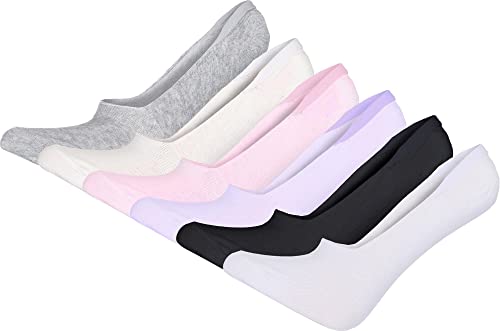 eloModa 6 Paar Damen Füßlinge Ballerina Unsichtbare Sneaker Sport Socken mit rutschfest Silikon, 6 Paar, Mix/35-38 von eloModa