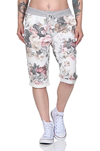 EloModa Damen Bermuda Shorts Kurze Sommer Hose; Muster 3 S/M/L von EloModa