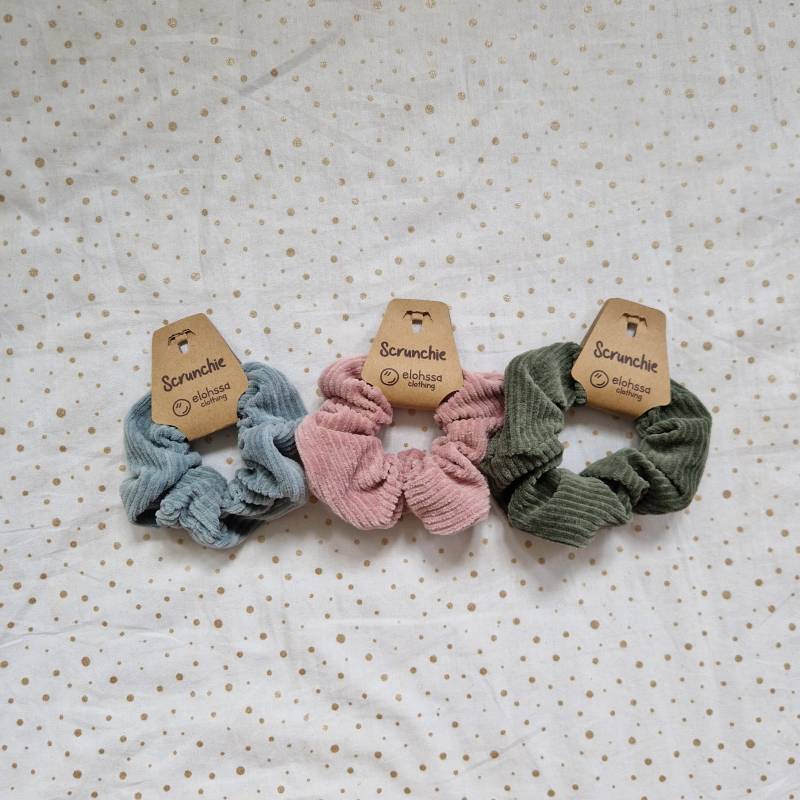 Scrunchie Bundle 3x Cordstoff, Cordjersey Oder Musselin Scrunchie Bundle 3x Cordstoff, Cordjersey Oder Musselin von elohssaclothing