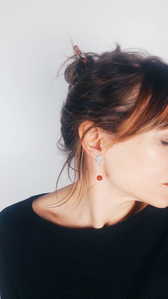 Ohrringe in Silber Strukturierte Und Murano Glas von elrobleazul