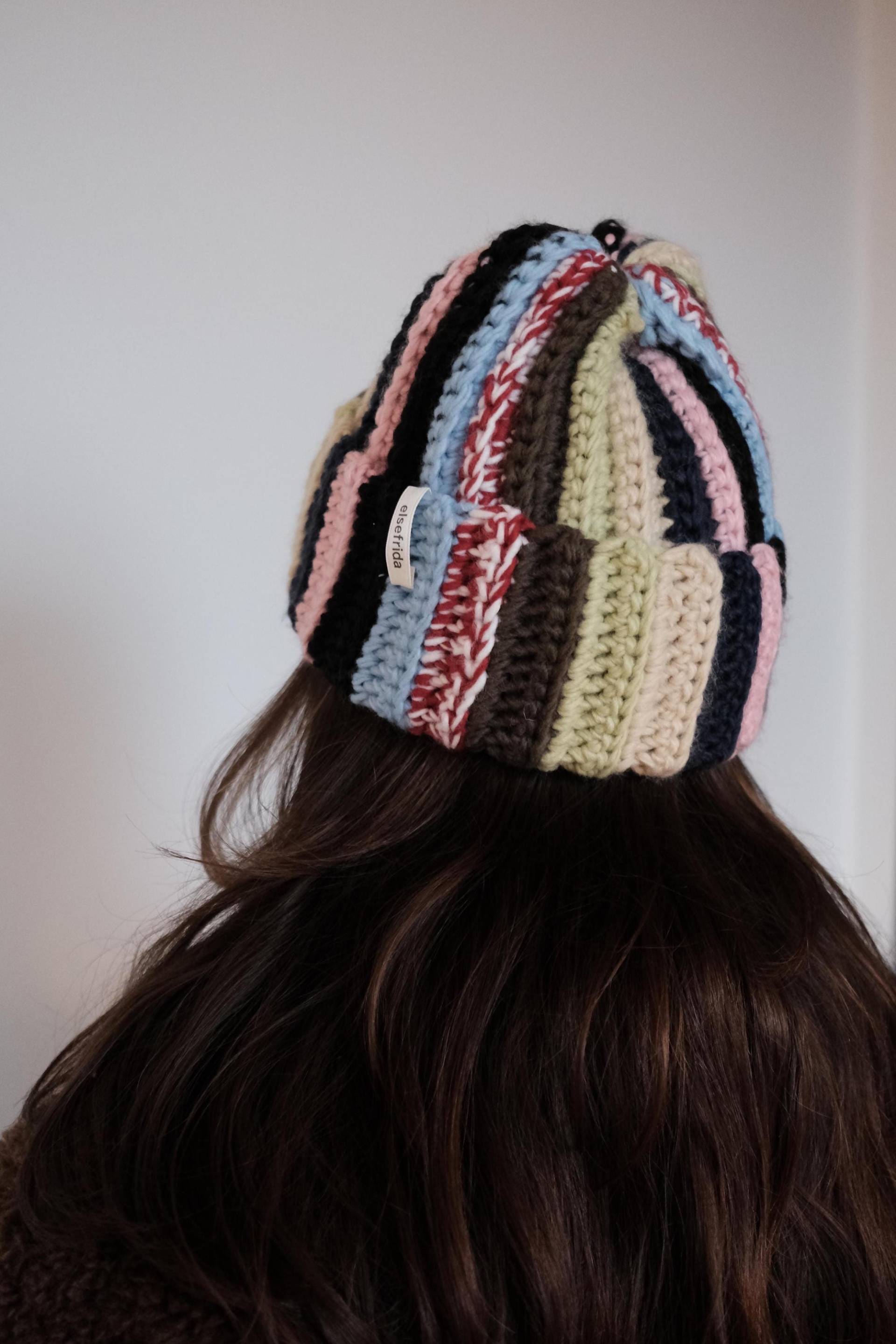 Bunte Chunky Beanie - Unisex Häkeln Streifenmuster Mit Verstrickten Garnen in Multicolor von elsefrida