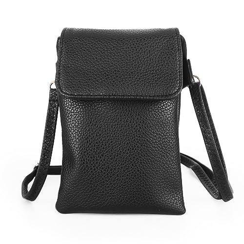 Damen Handy Umhängetasche, Kleine Handtaschen zum Umhängen, Mini Tasche Multifunktionale Handytasche, Handtasche Damen Umhängetasche Schwarz Mit Vielen Fächern Und Kartenfächer von elthmpr