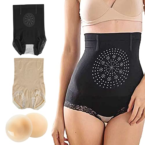 elthmpr Shaping Unterwäsche Damen, Damen Shapewear Miederhose, Butt Lifter Unterhose Elastisch Body Shaper mit Zwei Nippelcover, Bequem und Atmungsaktiv Hip Enhancer Shapewear Bauchweg Unterwäsche von elthmpr