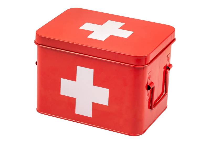 eluno Erste-Hilfe-Koffer mit herausnehmbarem Tablett und 4 Fächern, Metall von eluno