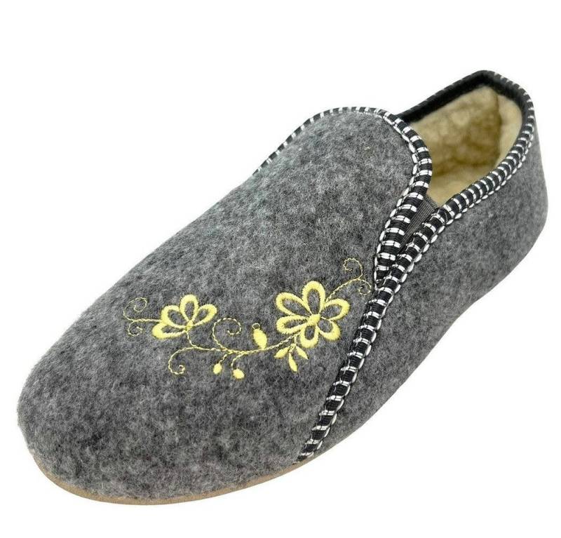 em-ka Damen Filz Fell Hausschuhe gefüttert Winter Pantoffeln Schafwolle Hausschuh Federleichte Winter warme Hausschuhe von em-ka
