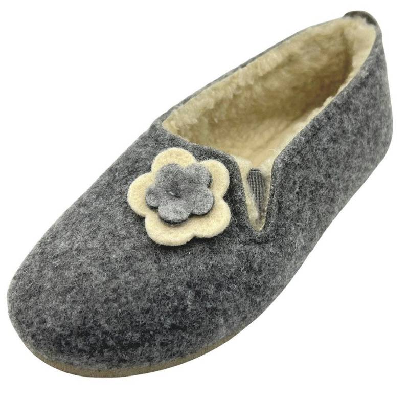 em-ka Damen Filz Fell Hausschuhe gefüttert Winter Pantoffeln Schafwolle Hausschuh von em-ka