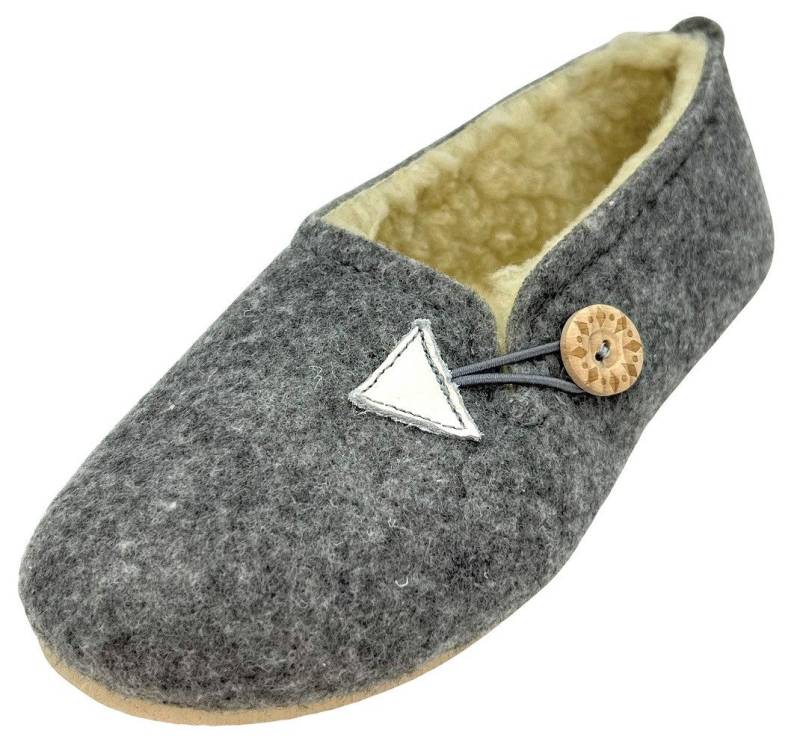 em-ka Damen Filz Fell Hausschuhe gefüttert warme Winter Pantoffeln Hausschuh Schafwolle von em-ka