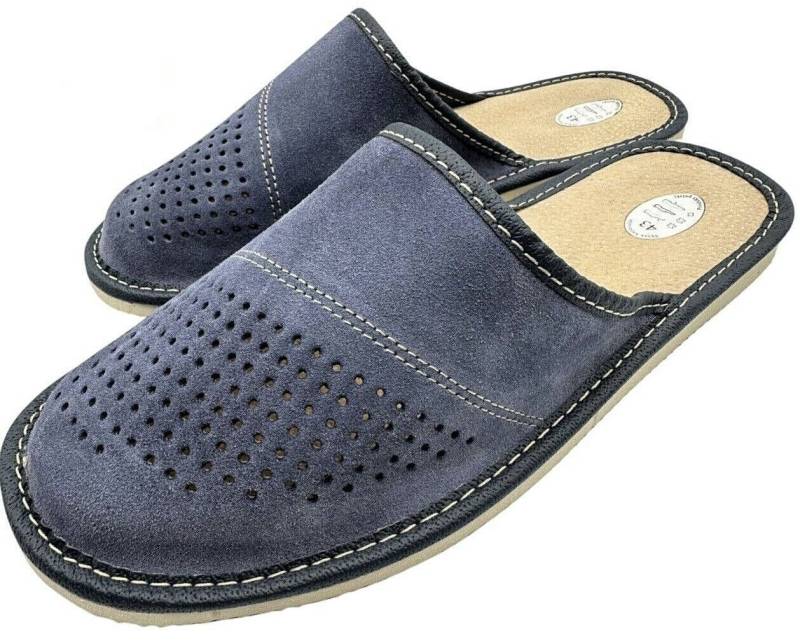 em-ka ELEGANTE Herren Leder Veloursleder Hausschuhe Latschen Pantoffeln Hausschuh teilweise HANDARBEIT von em-ka